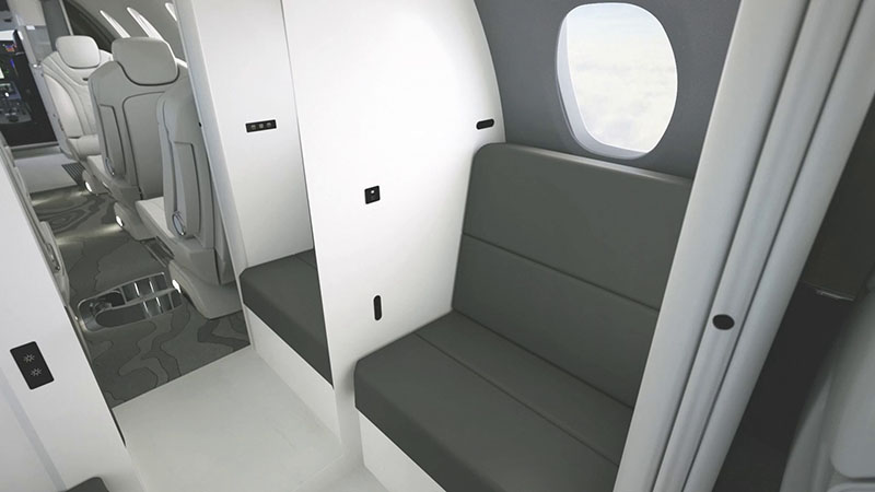 View of the aft cabin in the Citation Ascend.